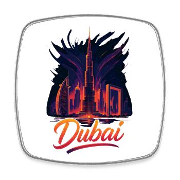 Dubaï Golfe Tiger City Émirats arabes unis Cadeau - Magnet carré - blanc - Devant