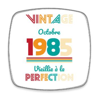 Anniversaire 40 ans - Vintage - Octobre 1985 - Magnet carré - blanc - Devant