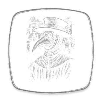 Conception de portrait de médecin de la peste mystique - Magnet carré - blanc - Devant