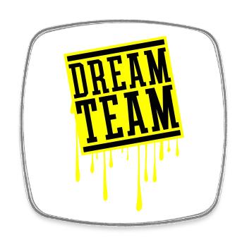 Dream Team - Square fridge magnet - white - Front