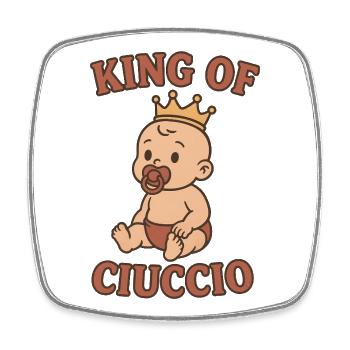KING OF PACIFIER - Square fridge magnet - white - Front