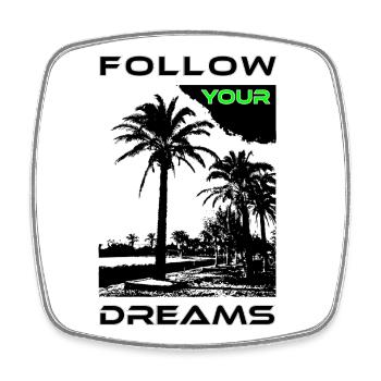 Palm Faces in Black and White Style - Square fridge magnet - white - Front