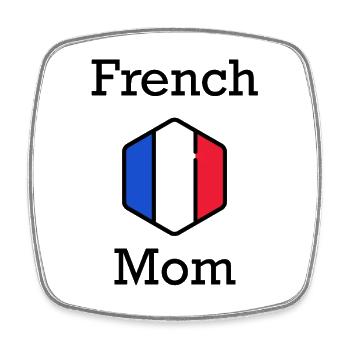 maman française - Magnet carré - blanc - Devant