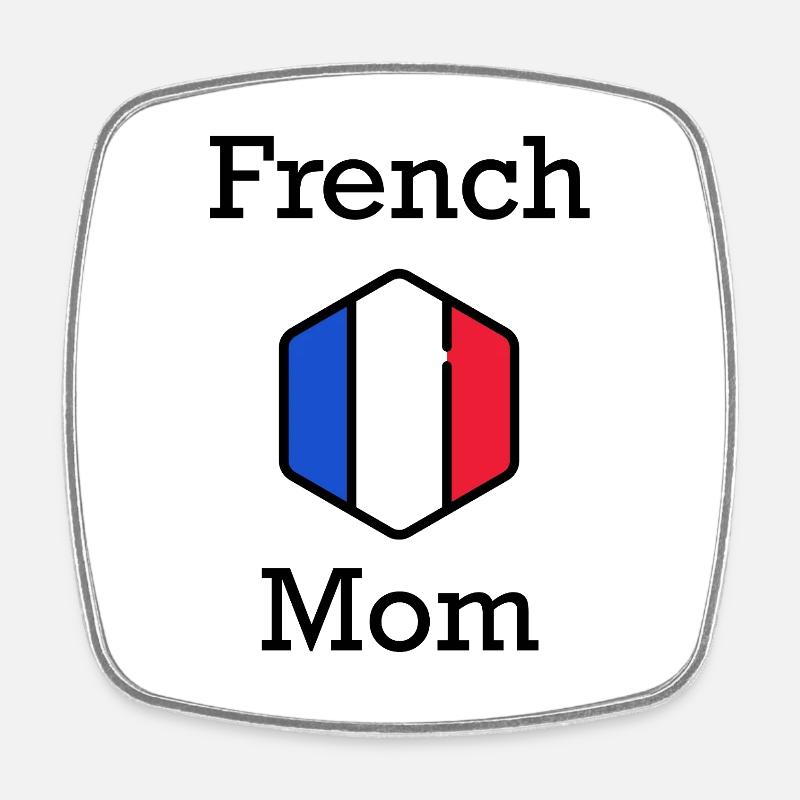 French mom - Square fridge magnet - white