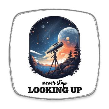 Never Stop Looking Up Hope and Inspiration - Square fridge magnet - white - Front