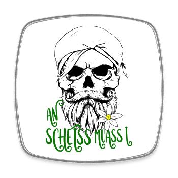 Skull with Edelweiss Folk Festival Beer Tent - Square fridge magnet - white - Front