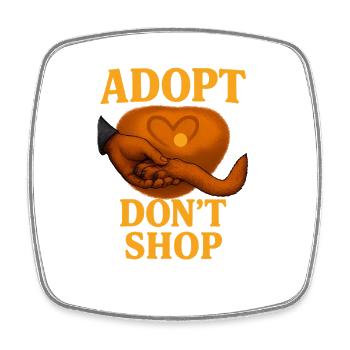 Empathetic cat adoption design - Square fridge magnet - white - Front