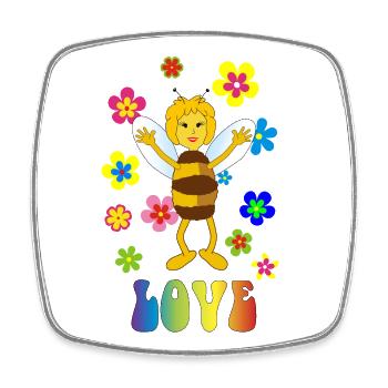 Schlager Bee – Party, Love & Retro Vibes - Square fridge magnet - white - Front