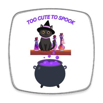 Cute witch cat with magic potion - Square fridge magnet - white - Front