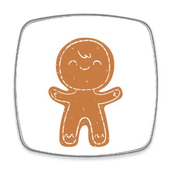 Grossesse Naissance Pain d’épices Noël - Magnet carré - blanc - Devant