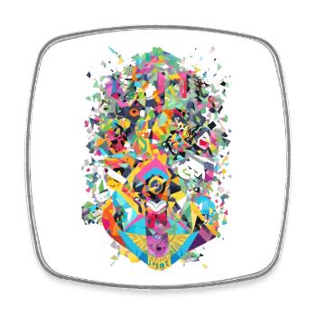 Abstract design with vibrant colors - Square fridge magnet - white - Front