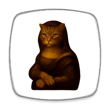 L’art félin moderne dans un style vintage - Magnet carré - blanc - Devant