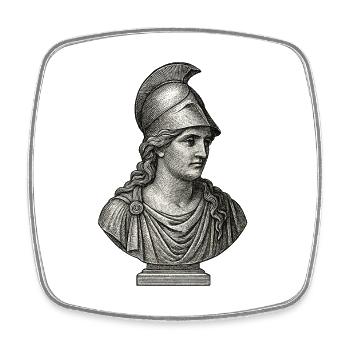 Buste Antique Athéna | Art Classique Grec - Magnet carré - blanc - Devant