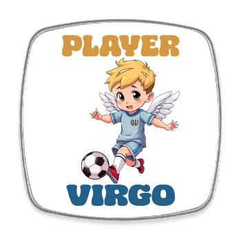 Joueur de football Signe du zodiaque Vierge - Magnet carré - blanc - Devant
