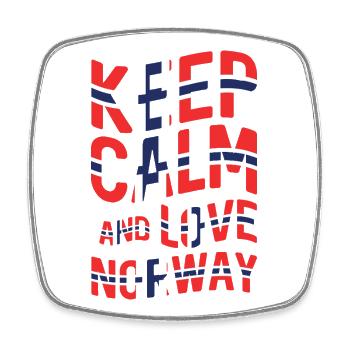 SSW-03 KEEP CALM AND LOVE NORWAY - Square fridge magnet - white - Front