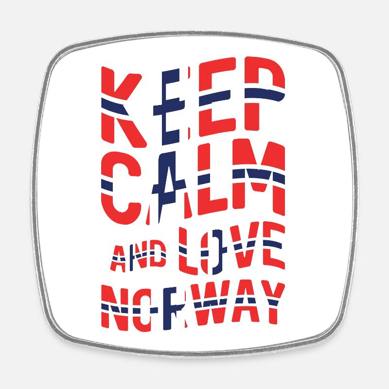 SSW-03 KEEP CALM AND LOVE NORWAY - Square fridge magnet - white