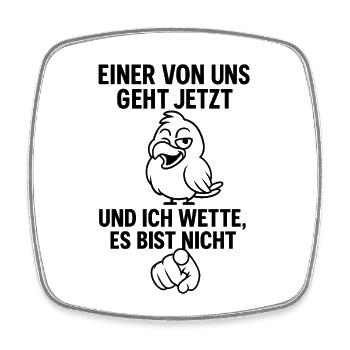 Lustige Vogel-Anspielung  - Viereckiger Kühlschrankmagnet - Weiß - Vorne