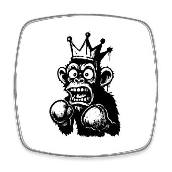 Crashing Monkey King Illustration - Square fridge magnet - white - Front