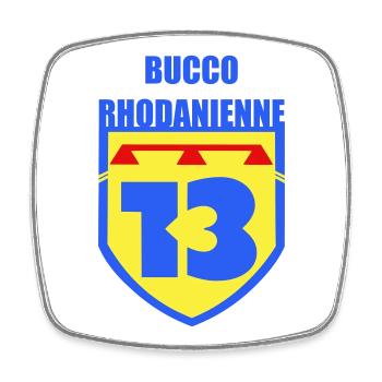 Wappen 13 Bucco Rhodanienne - Viereckiger Kühlschrankmagnet - Weiß - Vorne