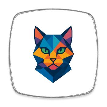 Katze | Katzenkopf Print / Druck / Design - Viereckiger Kühlschrankmagnet - Weiß - Vorne