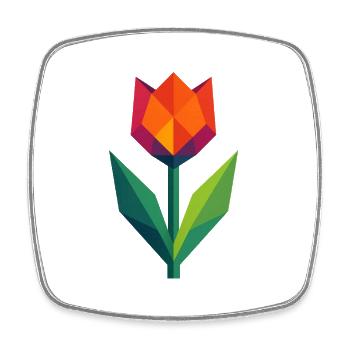 Tulpe | bunt geometrisch - Viereckiger Kühlschrankmagnet - Weiß - Vorne