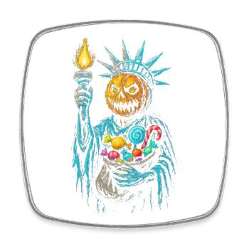 Liberty Kürbis Halloween - Viereckiger Kühlschrankmagnet - Weiß - Vorne