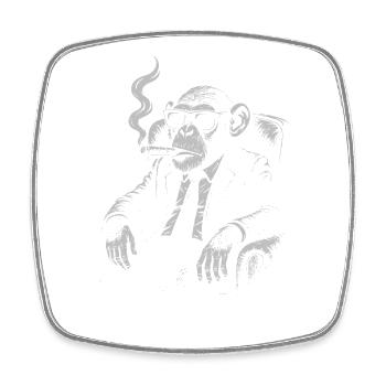 Cigar Ape in Suit - Square fridge magnet - white - Front