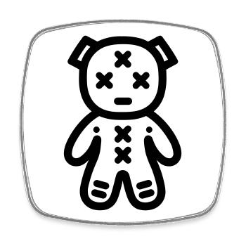 Voodoo Doll - Square fridge magnet - white - Front