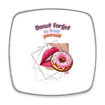 Donut, vergiss dich selbst zu verwöhnen - Viereckiger Kühlschrankmagnet - Weiß - Vorne
