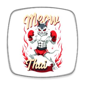 Funny Muay Thai Boxing Muay Thai - Viereckiger Kühlschrankmagnet - Weiß - Vorne
