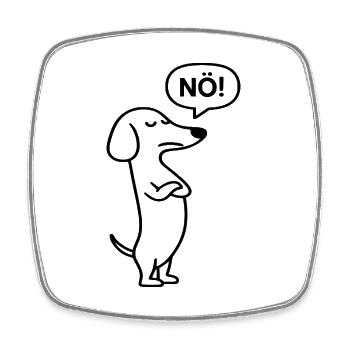 No! - Square fridge magnet - white - Front