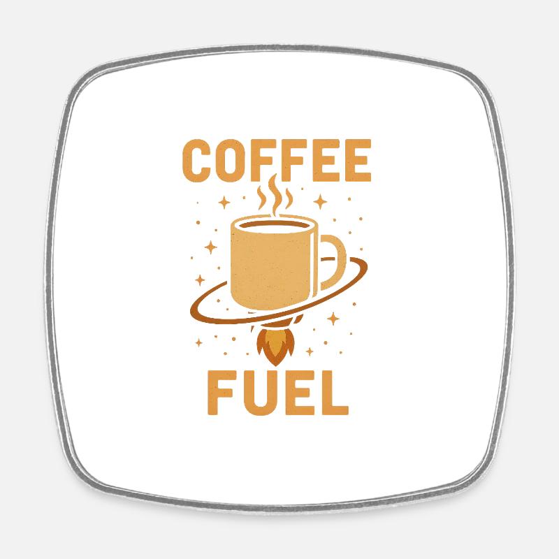 coffee fuel - Viereckiger Kühlschrankmagnet - Weiß