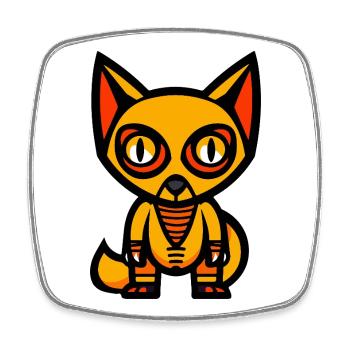 Renard Halloween Bande Dessinée Drôle - Magnet carré - blanc - Devant