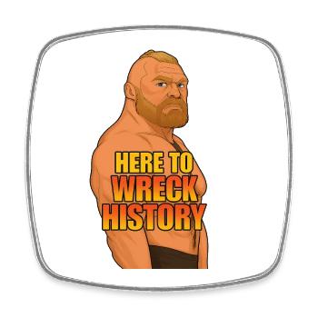 Here to Wreck History - Square fridge magnet - white - Front