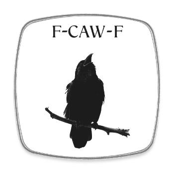 Rabe auf Ast F-Caw-F - Viereckiger Kühlschrankmagnet - Weiß - Vorne