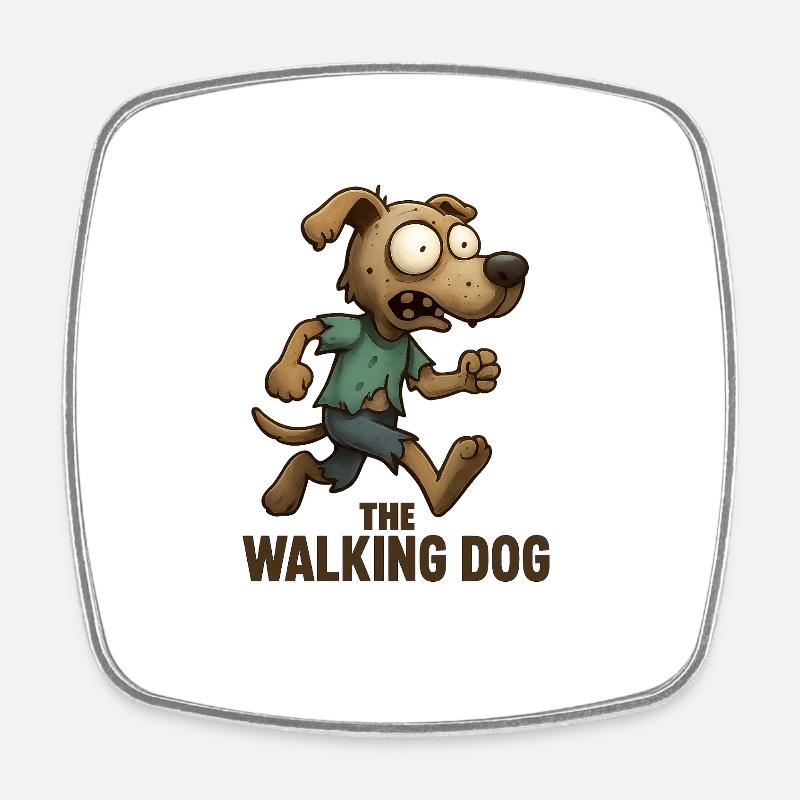 The Walking Dog Desperate Run - Square fridge magnet - white