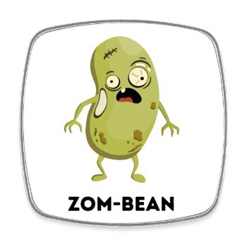 Funny Halloween Pun – Zom-bean - Square fridge magnet - white - Front