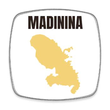 Madinina Martinique map t-shirt - Square fridge magnet - white - Front
