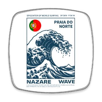 Nazaré Praia do Norte Welle - Viereckiger Kühlschrankmagnet - Weiß - Vorne