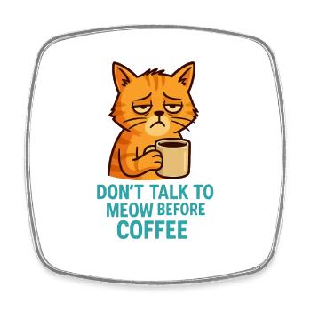 Grummelkat Kaffee Spruch - Viereckiger Kühlschrankmagnet - Weiß - Vorne