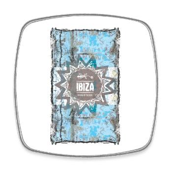 Ibiza Insel im Sonnenschein - Viereckiger Kühlschrankmagnet - Weiß - Vorne