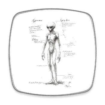 Alien Anatomy - Square fridge magnet - white - Front
