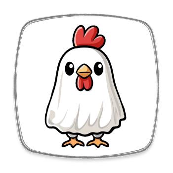 Rooster Halloween Ghost - Square fridge magnet - white - Front