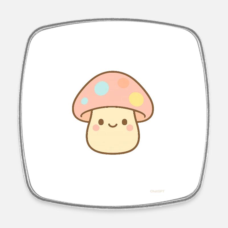 Pilz Champignon - Magnet carré - blanc