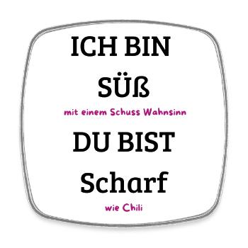 Schuss Wahnsinn Neon Pink - Viereckiger Kühlschrankmagnet - Weiß - Vorne
