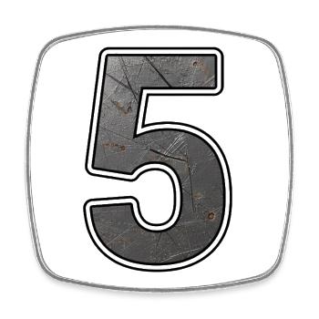 Rostiges 5 Design - Viereckiger Kühlschrankmagnet - Weiß - Vorne