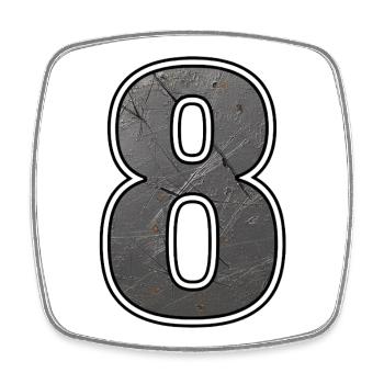 Weathered Eight Metal Texture - Square fridge magnet - white - Front