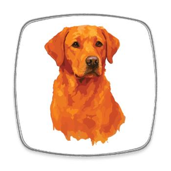 Aquarell Fox red  Labrador PopArt - Viereckiger Kühlschrankmagnet - Weiß - Vorne