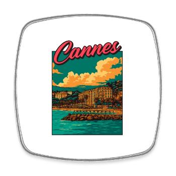 Cannes - Square fridge magnet - white - Front