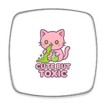 Giftige Kawaii-Katze - Viereckiger Kühlschrankmagnet - Weiß - Vorne